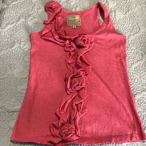 Project Alabama top SzS. Pink ruffle/flowers.